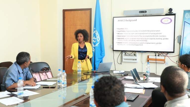 Representatives of the youth led organizations at the competition in Addis ©ILO/Zelalem Desta