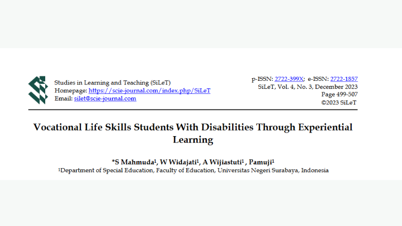 Vocational Life Skills Students With Disabilities Through Experiential Learning