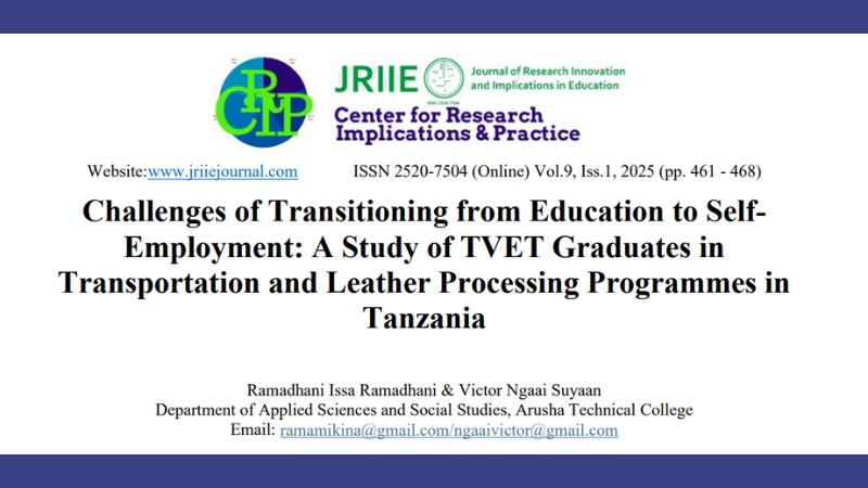 TVET Graduates' Job Search and Self-Employment in Tanzania