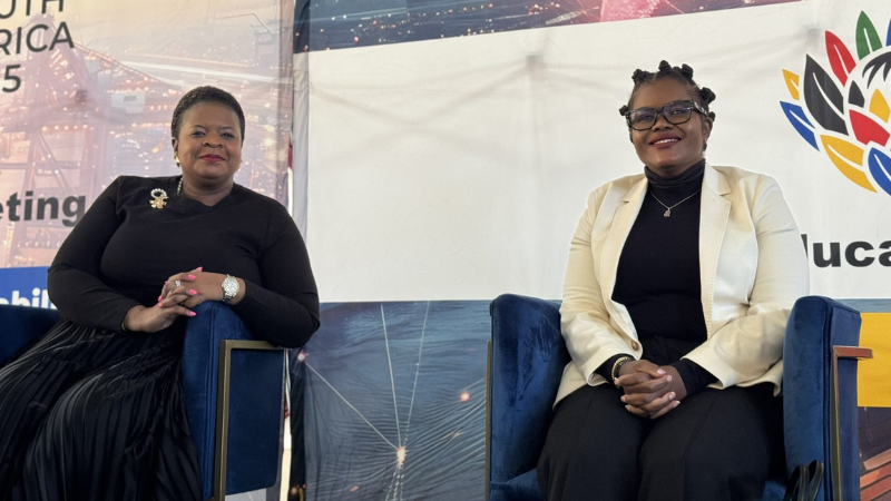 Higher Education and Training Deputy Minister Mimmy Gondwe and Higher Education and Training Minister Nobuhle Nkabane at a G20 Education Working Group seminar. Photo: @Dr_NobuhleN/X