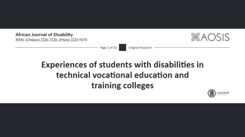 Experiences of students with disabilities in technical vocational education and training colleges