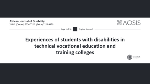 Experiences of students with disabilities in technical vocational education and training colleges