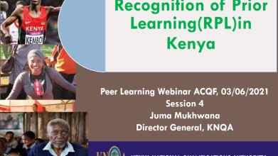 Recognition of Prior Learning(RPL)in Kenya