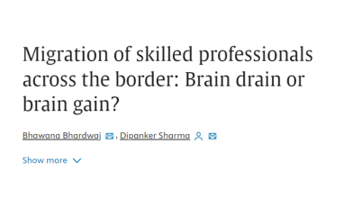 Migration of skilled professionals across the border: Brain drain or brain gain?